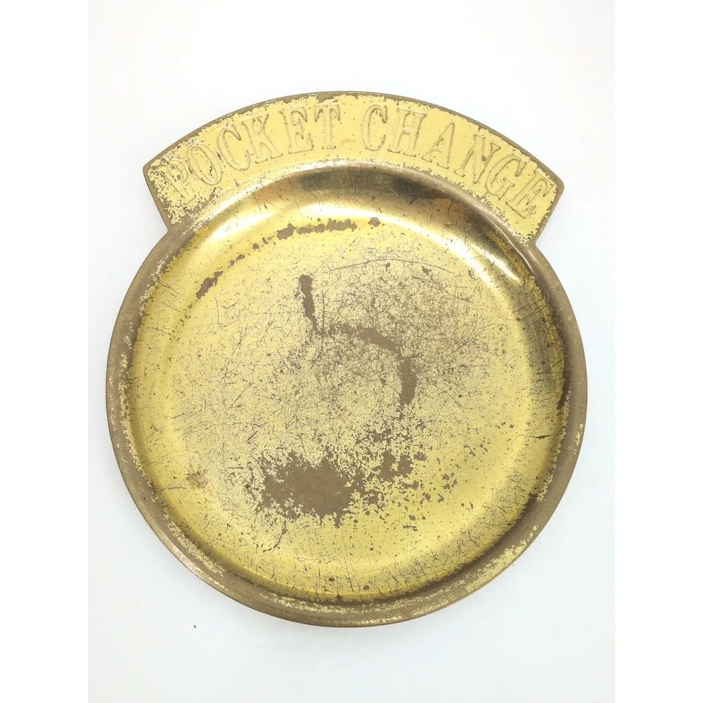 Vintage Brass Pocket Change Dish Coin Tray